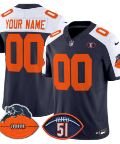 Chicago Bears Dick Butkus Patch Throwback Vapor Limited Custom Jersey - All Stitched