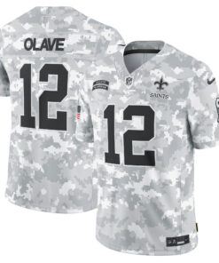 Chris Olave New Orleans Saints 2024 Salute to Service Vapor Limited Jersey - Arctic Camo - All Stitched