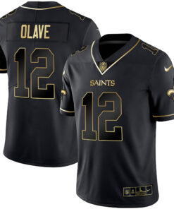 Chris Olave New Orleans Saints Black Gold & White Gold Jersey - All Stitched