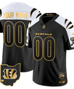 Cincinnati Bengals 2024 Gold Vapor Limited Custom Jersey - All Stitched