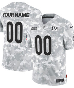 Cincinnati Bengals 2024 Salute to Service Vapor Limited Custom Jersey - Arctic Camo - All Stitched