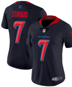 CJ Stroud Houston Texans Patch Navy Limited Women Jersey - All Stitched