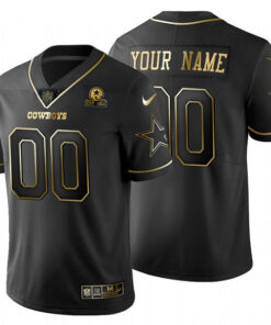 Dallas Cowboys Black Gold & Black Silver Custom Name and Number - All Stitched