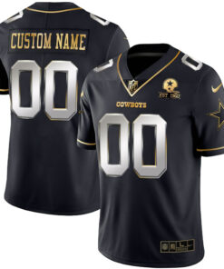 Dallas Cowboys Black Limited Custom Name and Number Jersey - All Stitched