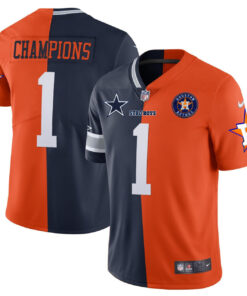 Dallas Cowboys Houston Astros Split Football Jersey - All Stitched