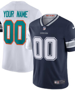 Dallas Cowboys Mix Miami Dolphins Custom Jersey - All Stitched