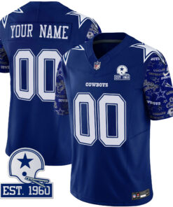 Dallas Cowboys Pattern Style Vapor Limited Custom Jersey - All Stitched