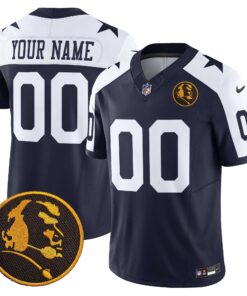 Dallas Cowboys Texas & John Madden Patch Vapor Limited Custom Jersey V2 - All Stitched
