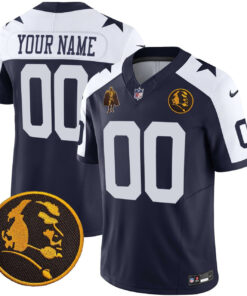 Dallas Cowboys Throwback John Madden Patch Custom Jersey - All Stitched