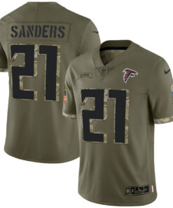 Deion Sanders Atlanta Falcons 2022 Salute To Service Jersey - All Stitched