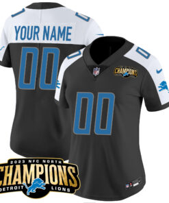 Detroit Lions 2023 NFC North Champions Patch Vapor Custom Jersey - All Stitched