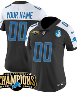 Detroit Lions 2023 NFC North Champions Patch Vapor Custom Jersey V2 - All Stitched