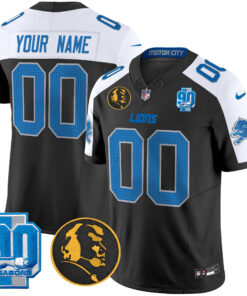 Detroit Lions 2024 90th & John Madden Patch Vapor Limited Custom Jersey V2 - All Stitched