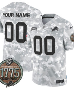 Detroit Lions 2024 Salute to Service Establishment Year Patch Vapor Limited Custom Jersey - All Stitched