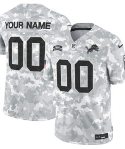 Detroit Lions 2024 Salute to Service Vapor Limited Custom Jersey - Arctic Camo - All Stitched
