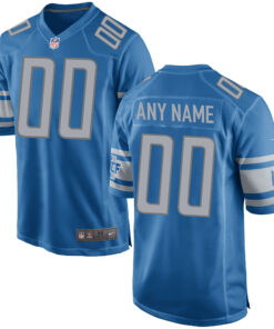 Detroit Lions Blue Custom Jersey - All Stitched