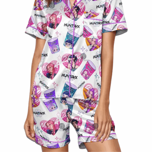 Huntrix Girls Pajamas Set – Kpop Demon Hunters Sleepwear, Rumi Zoey Mira Graphic Shirt