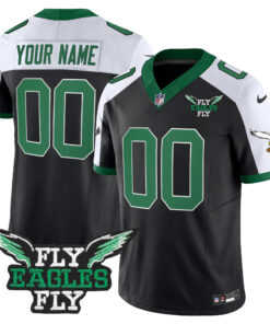 Fly Philadelphia Eagles Fly Patch Throwback Kelly Green Vapor Custom Jersey - All Stitched