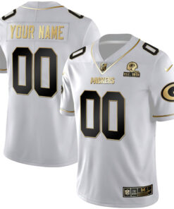 Green Bay Packers Gold Est 1919 Patch Custom Name & Number Jersey - All Stitched