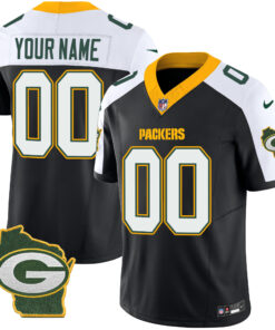 Green Bay Packers Home Patch Vapor Custom Jersey V3 - All Stitched