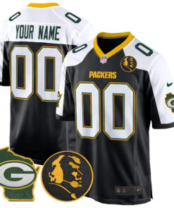 Green Bay Packers John Madden & Home Patch Game Custom Jersey - All Stitched