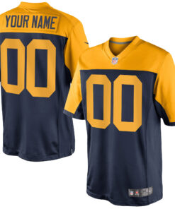 Green Bay Packers Throwback Navy Alternate Custom Jersey - All Stitched