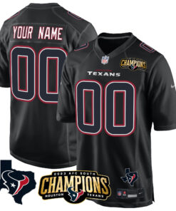 Houston Texans 2023 AFC South Champions Patch Game Custom Jersey - All Stitched