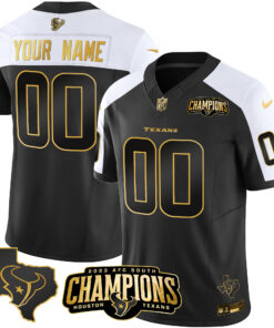 Houston Texans 2023 AFC South Champions Patch Gold Vapor Custom Jersey - All Stitched