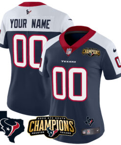 Houston Texans 2023 AFC South Champions Patch Vapor Custom Jersey - All Stitched
