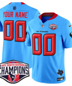 Houston Texans 2024 AFC South Division Champions Patch Vapor Limited Custom Jersey - All Stitched