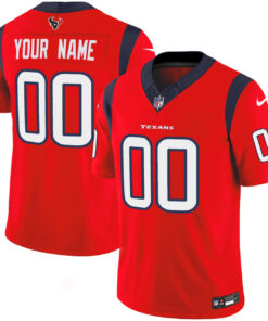 Houston Texans Candy Red Custom Jersey - All Stitched