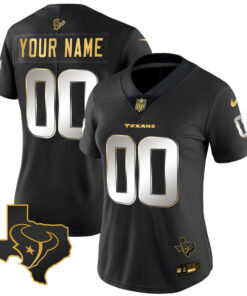 Houston Texans Gold Vapor Limited Custom Jersey - All Stitched