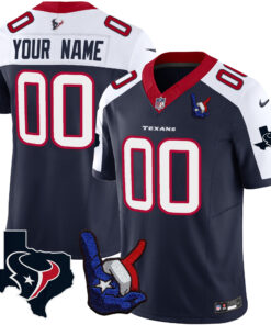 Houston Texans Hand Sign Throwing Up The H Vapor Custom Jersey - All Stitched