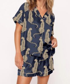 Cheetah Satin Pajama Set For Women