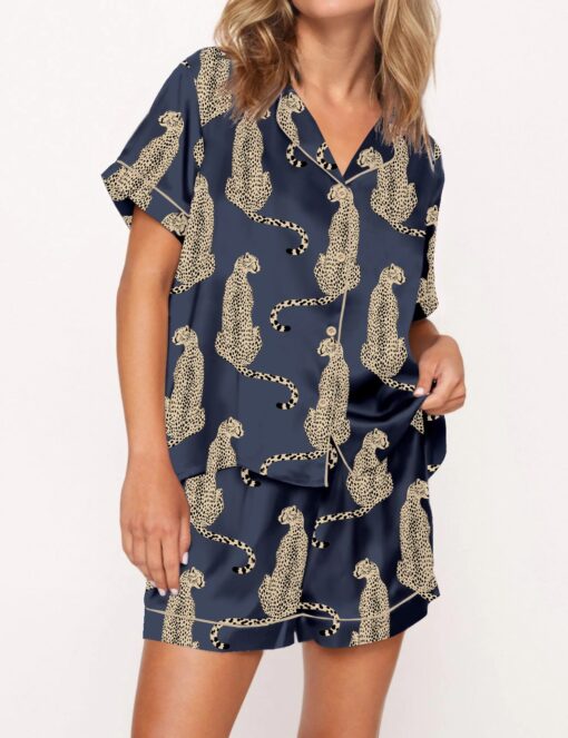 Cheetah Satin Pajama Set For Women