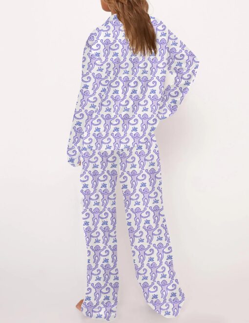 Monkey Satin Pajama Set For Women - Image 7