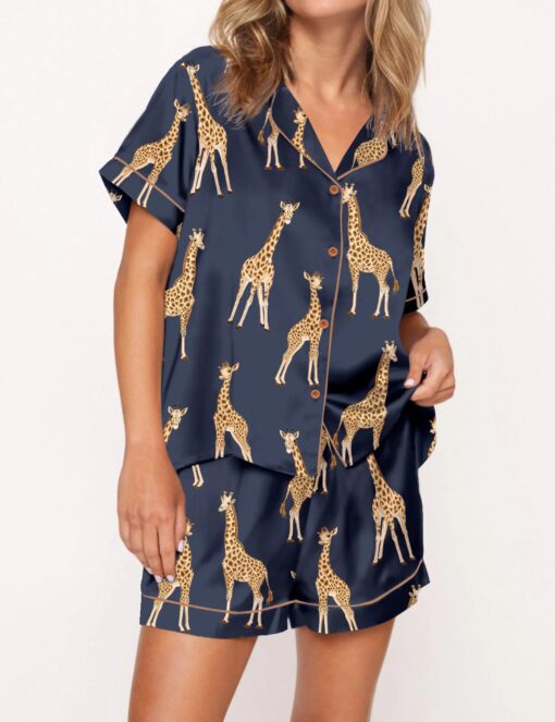 Giraffe Satin Pajama Set For Women - Image 6