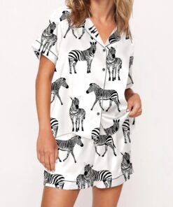 Zebra Satin Pajama Set For Women