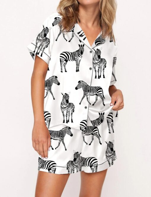 Zebra Satin Pajama Set For Women