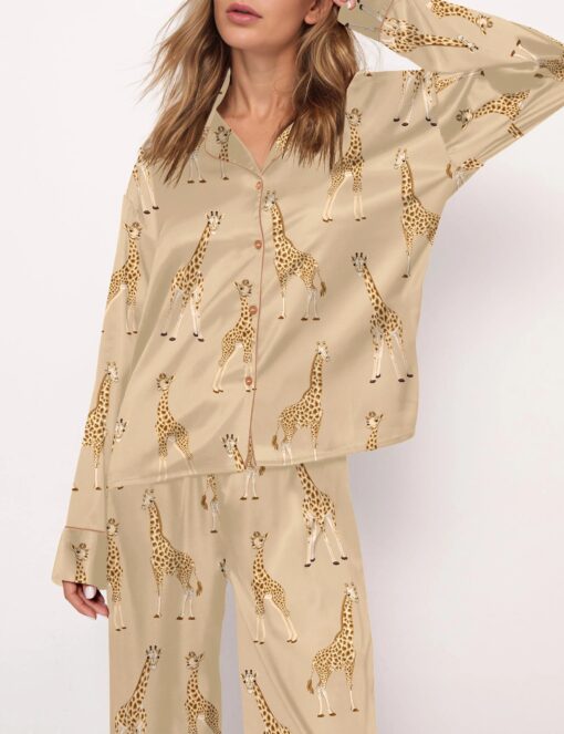 Giraffe Satin Pajama Set For Women - Image 5