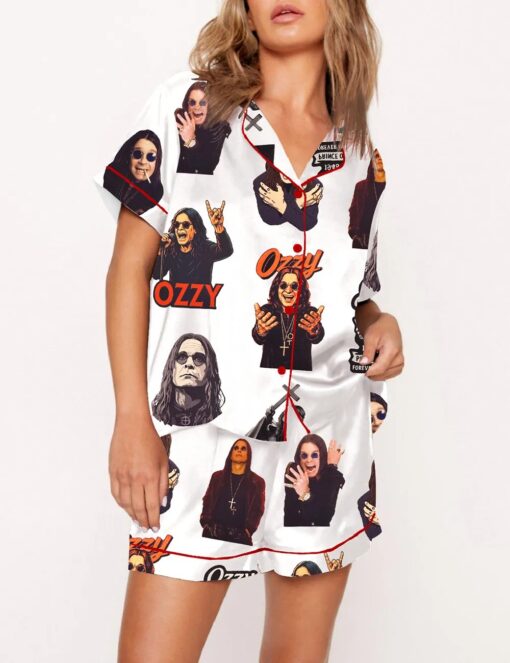 Women's Ozzy Osbourne The Prince of Darkness Memorial Remembrance Satin Pajama Set
