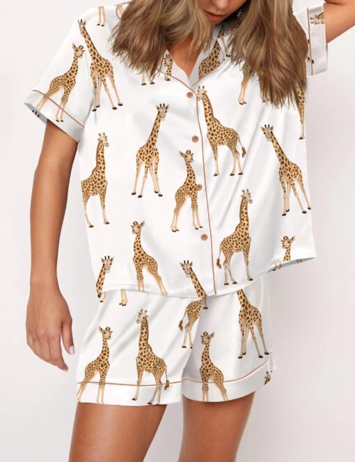 Giraffe Satin Pajama Set For Women - Image 2