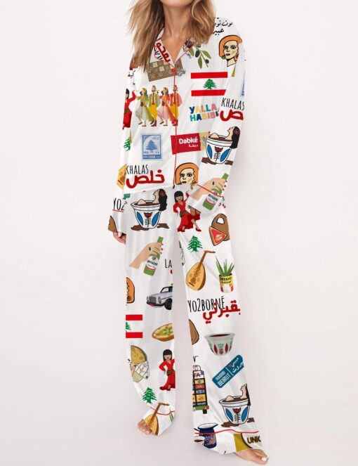 Very Lebanese Satin Pajama Set For Women - Image 4