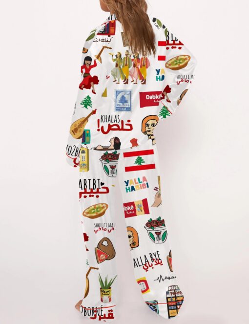 Very Lebanese Satin Pajama Set For Women - Image 5