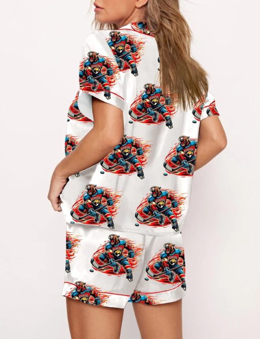Women's American Hockey Florida Panthers Satin Pajama Set - Image 2