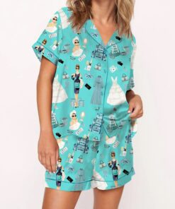 Breakfast At Tiffany's Print Satin Pajama Set