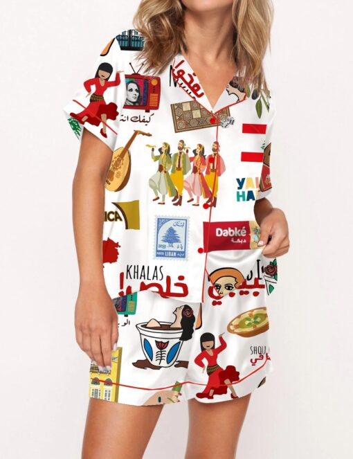 Very Lebanese Satin Pajama Set For Women