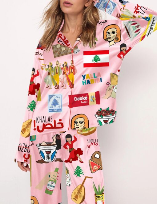 Very Lebanese Satin Pajama Set For Women - Image 9
