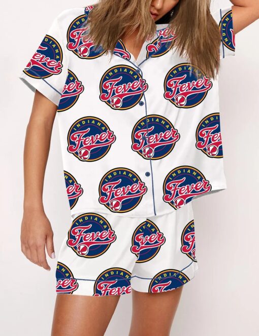 Women's Indiana Fever Basketball Satin Pajama Set - Image 2