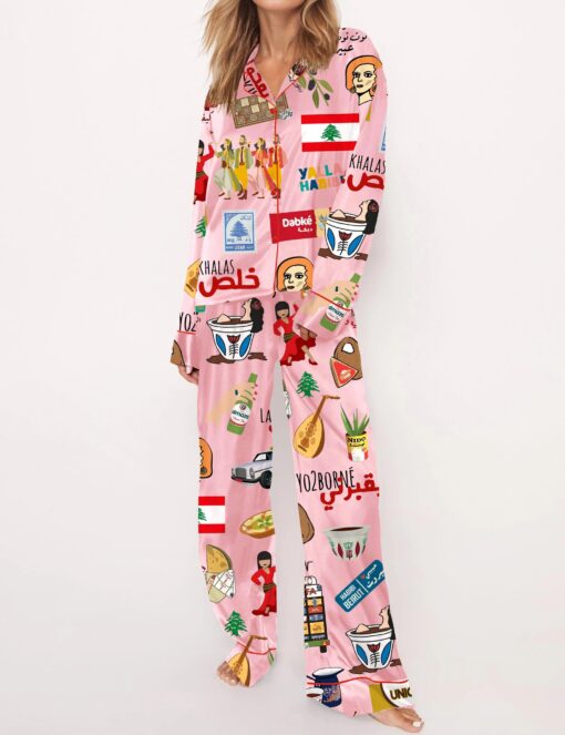 Very Lebanese Satin Pajama Set For Women - Image 10